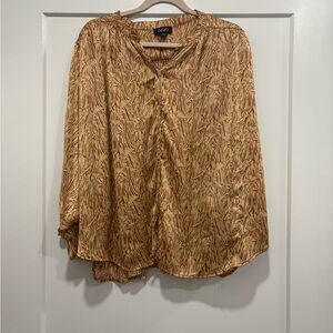 Chic Gold Patterned Blouse by Chico's